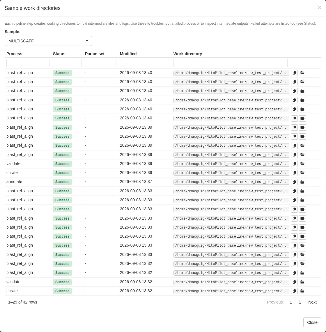 Work directory browser